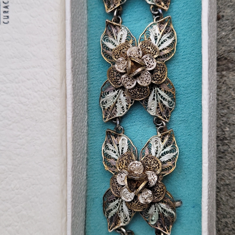 MCM Filigree linked floral rosette bracelet  Spritzer & Fuhrmann - Picture 5 of 16